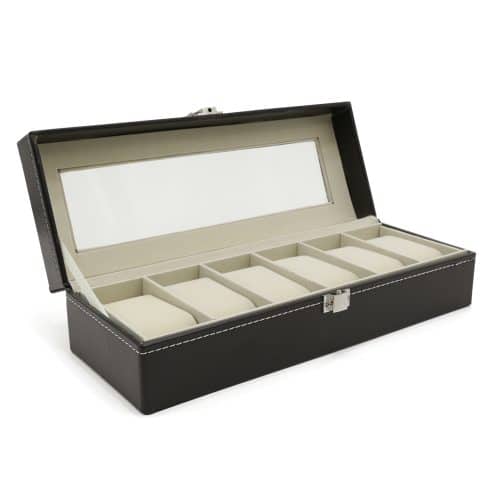 black 6 grid watch box