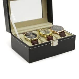Black 3 Grid Watch Box