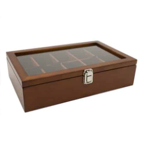 golden pecan 10 slot watch box