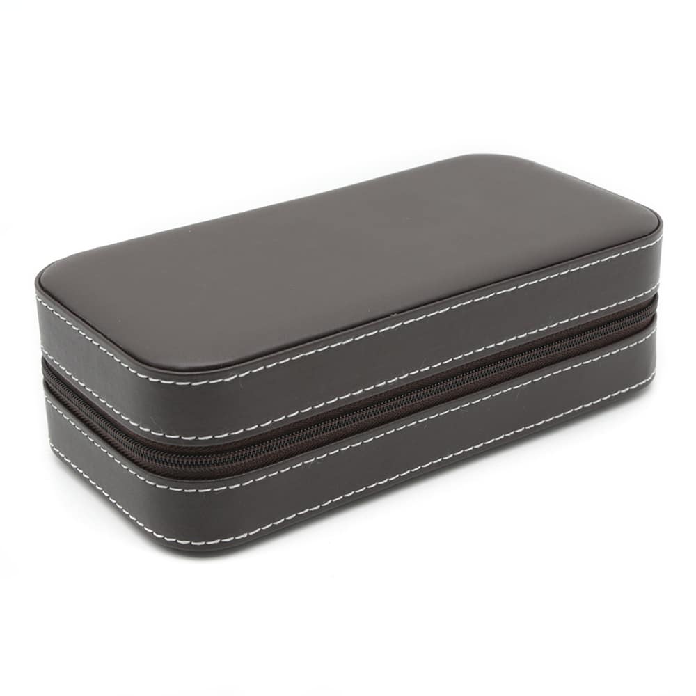 dark brown 2 travel slot watch case