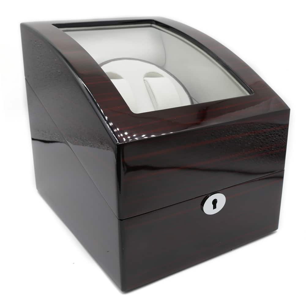 rich mahogany 2 slot watch winder with 3 slots