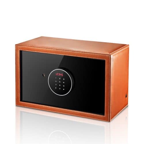 Saddle Leather 8 Slot Watch Winder Safe