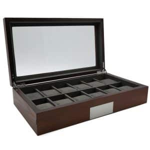Latte Wooden 12 Slot Watch Box
