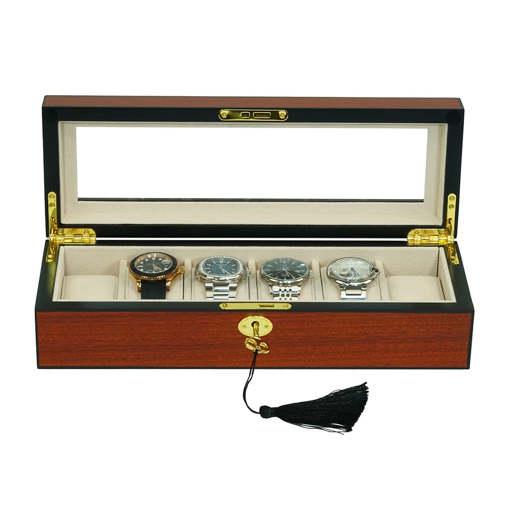 Premium Mahogany 6 Slot Watch Box