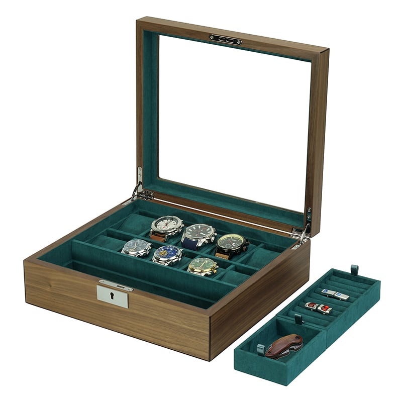 10 Slot Walnut Watch Box