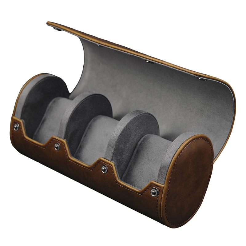 3 Slot Leather Watch Roll