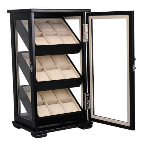 18 Slots Oak Wood Watch Cabinet