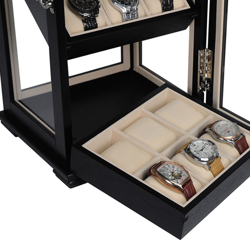 18 Slots Oak Wood Watch Cabinet