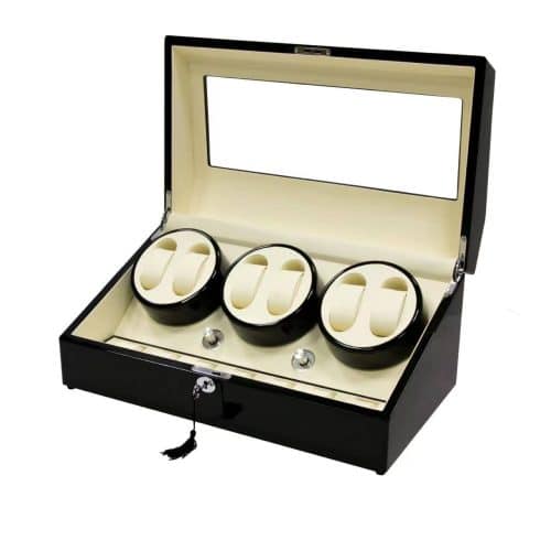 6-Slot Black Automatic Watch Winder