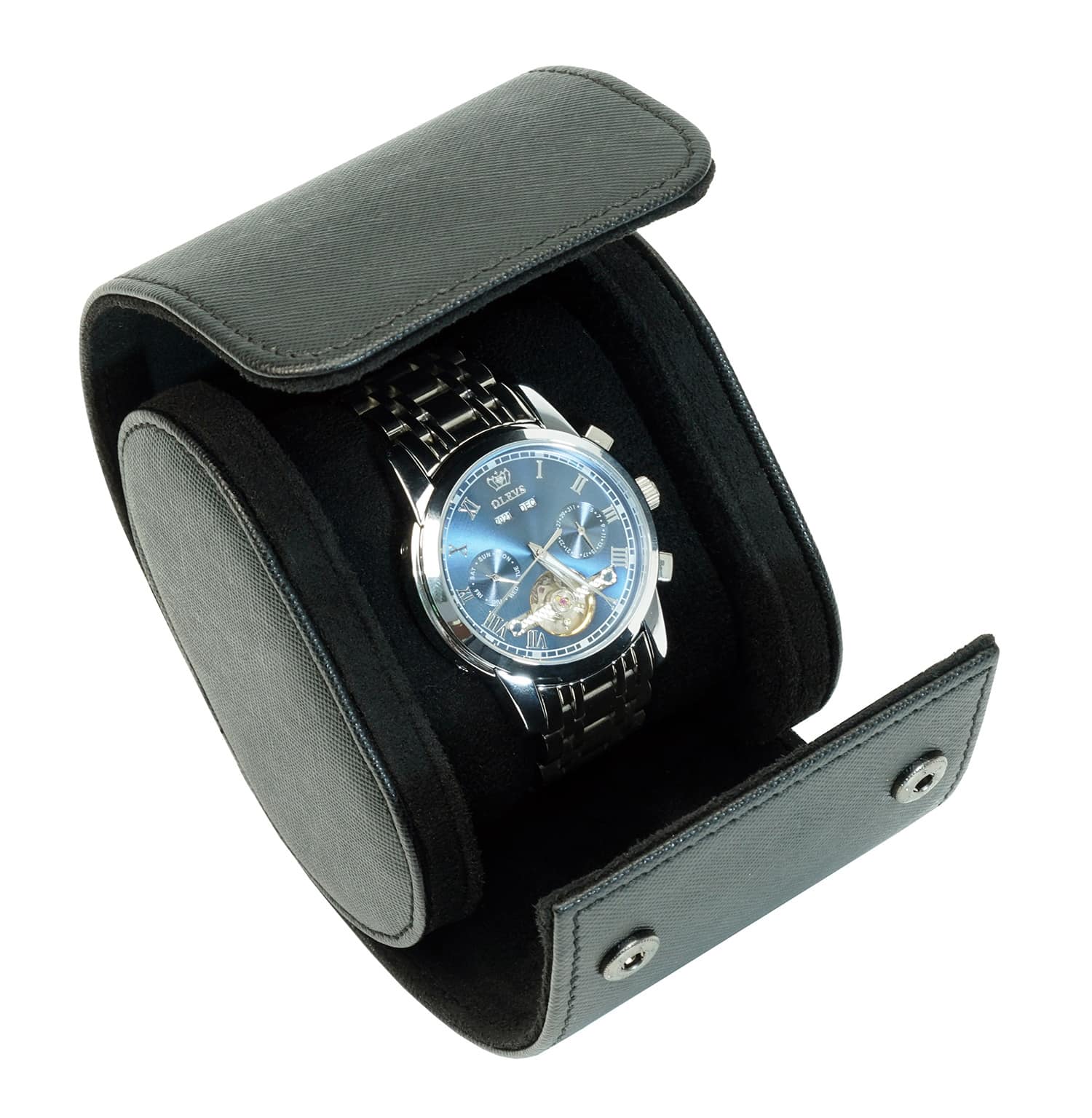 Single Black Travel Watch Roll