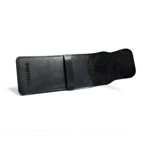 Small Leather Travel Case Black