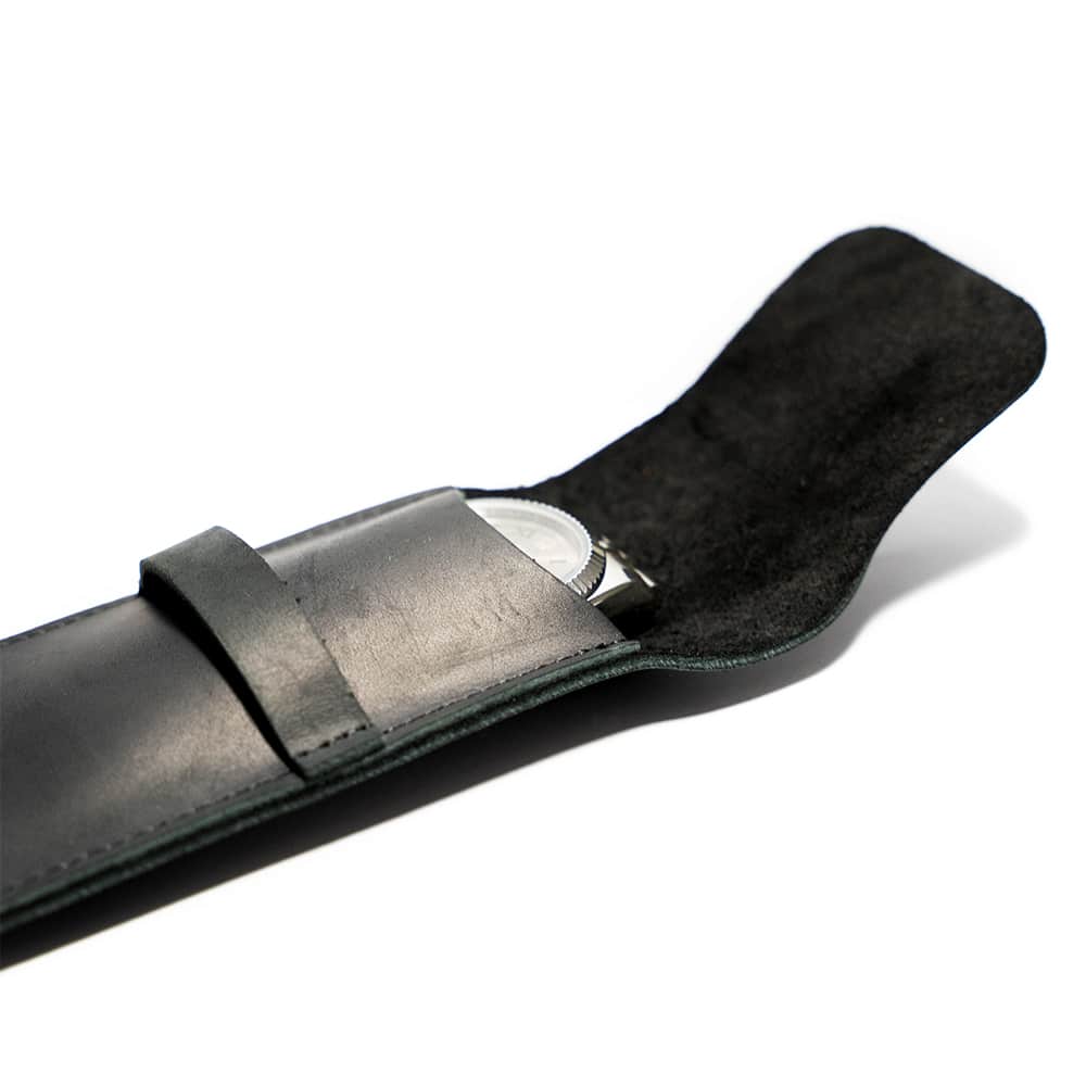 Small Leather Travel Case Black