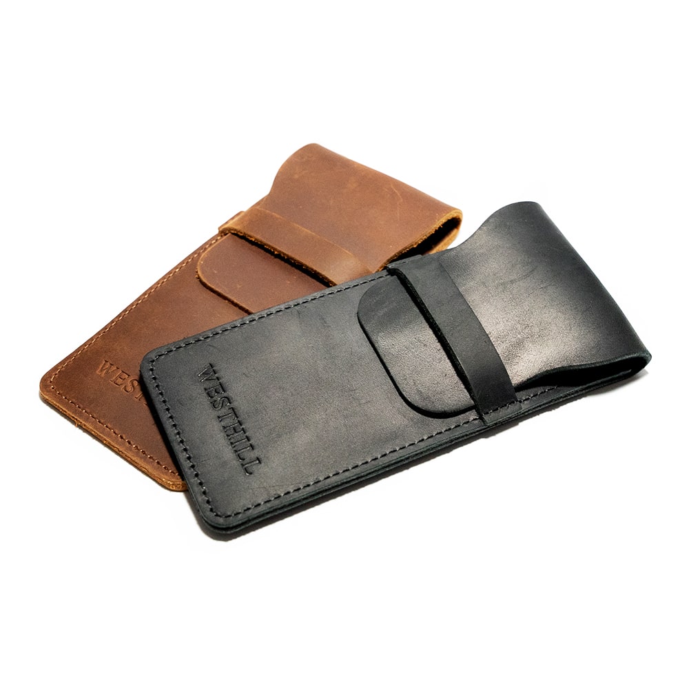 Small Leather Travel Case Black