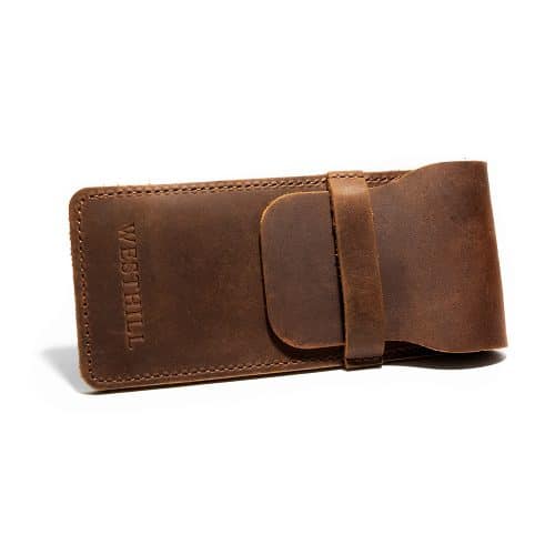 Small Leather Travel Case Brown