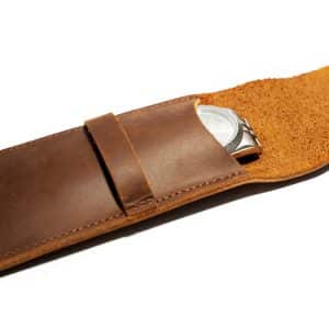 Small Leather Travel Case Brown