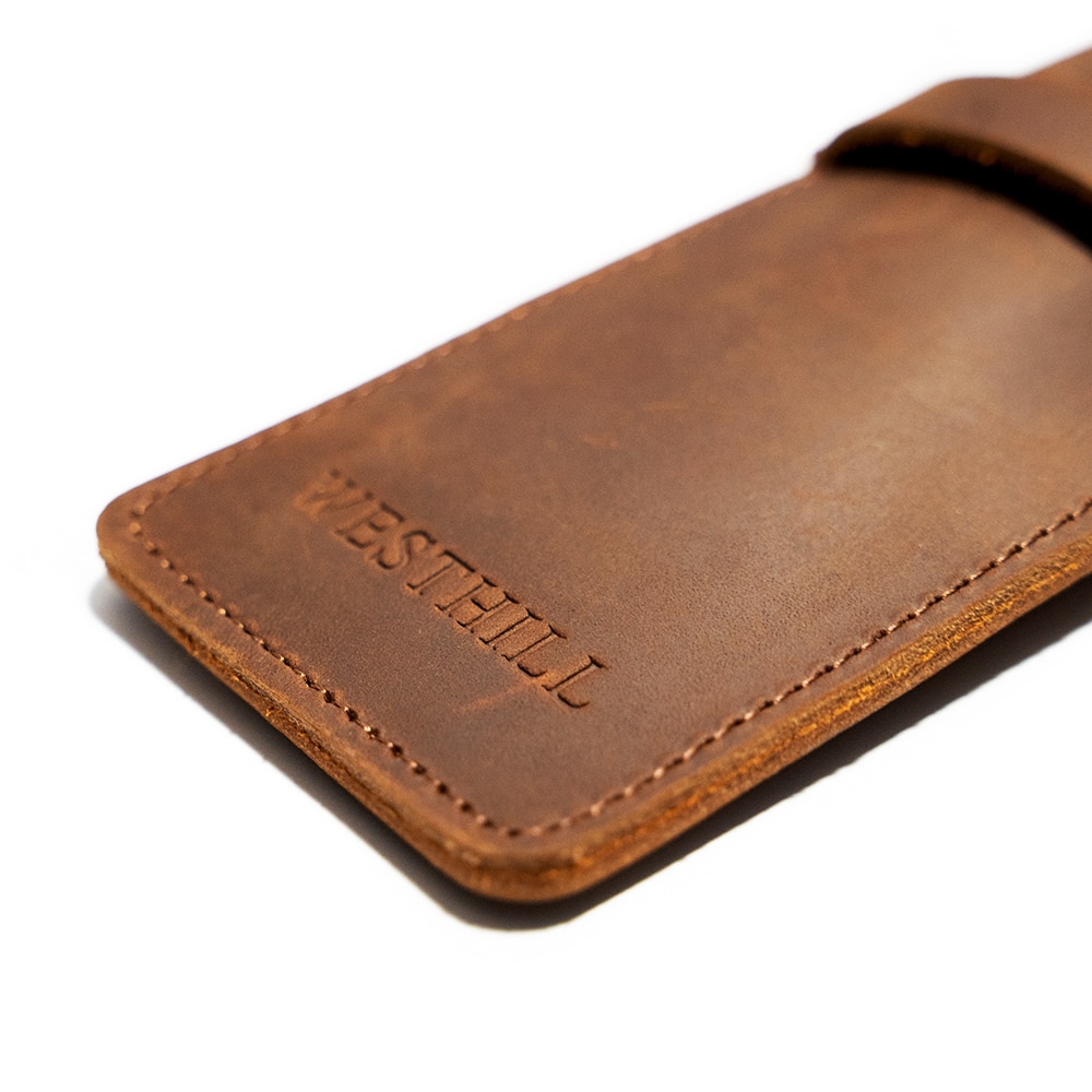 Small Leather Travel Case Brown
