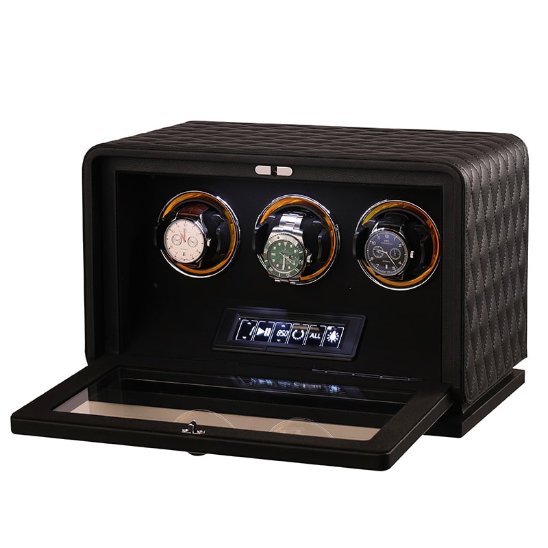 3 Slot CronoGuard Watch Winder - Black
