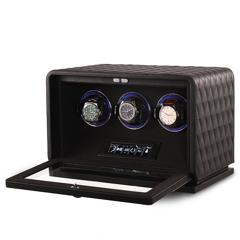 3 Slot CronoGuard Watch Winder - Black