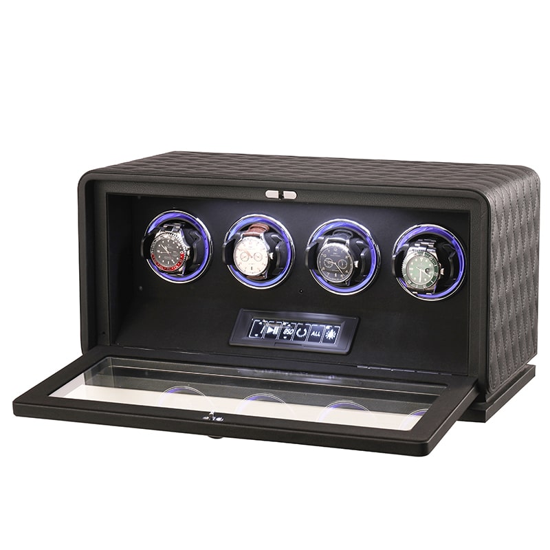 4 Slot CronoGuard Watch Winder - Black
