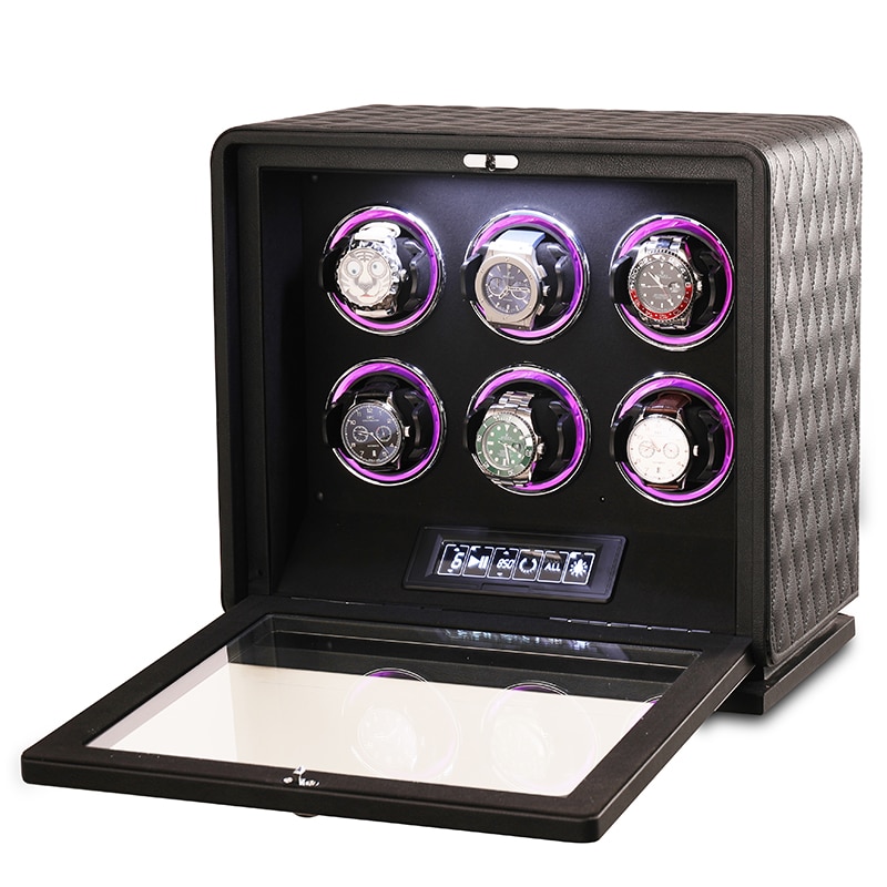 6 Slot CronoGuard Watch Winder - Black