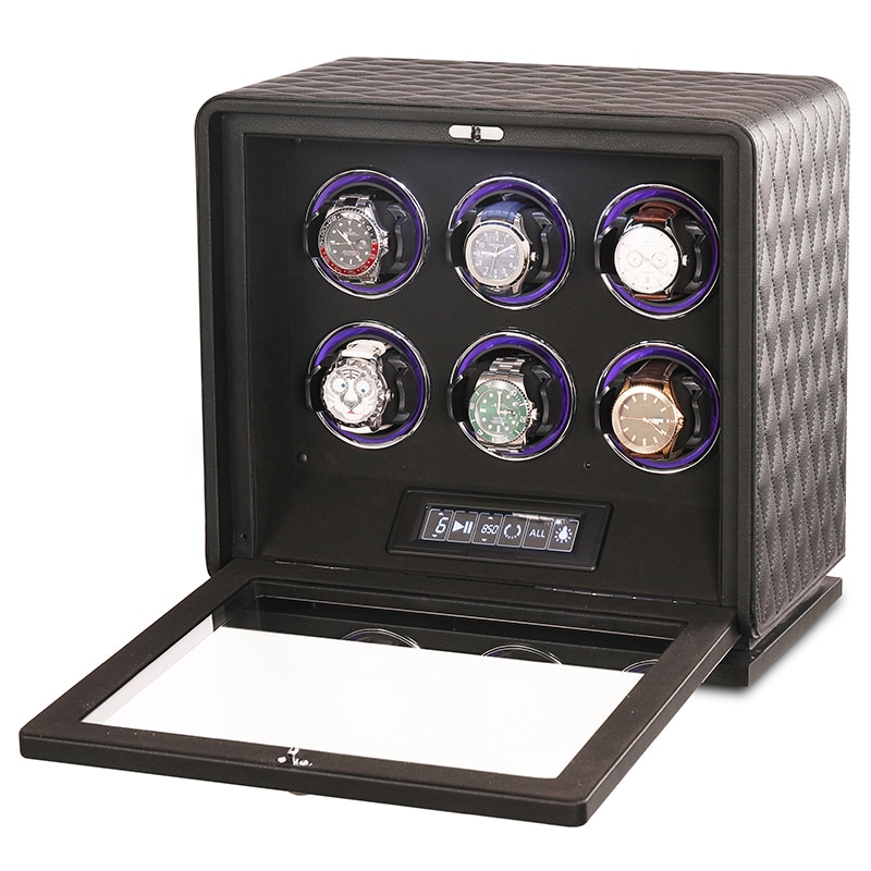 6 Slot CronoGuard Watch Winder - Black