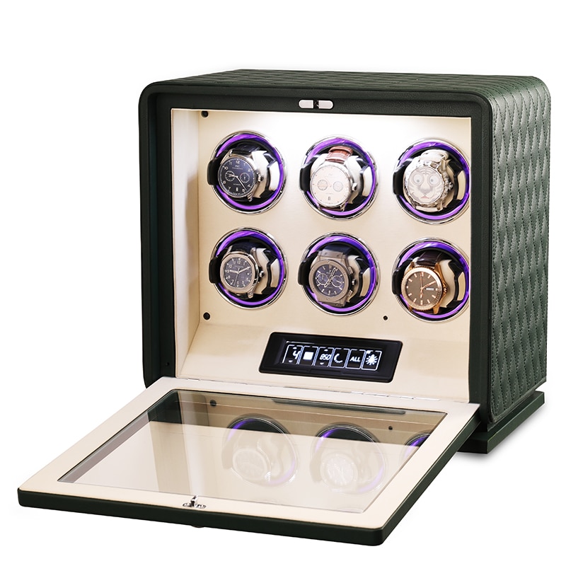 6 Slot CronoGuard Watch Winder - Olive