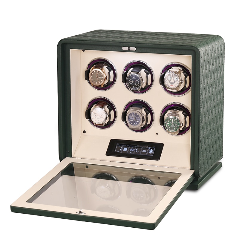 6 Slot CronoGuard Watch Winder - Olive