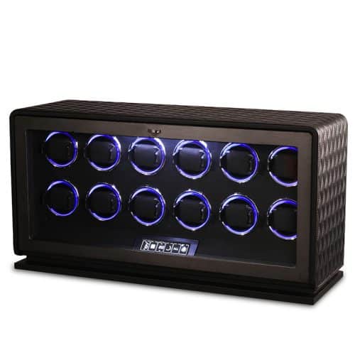12 Slot CronoGuard Watch Winder - Black
