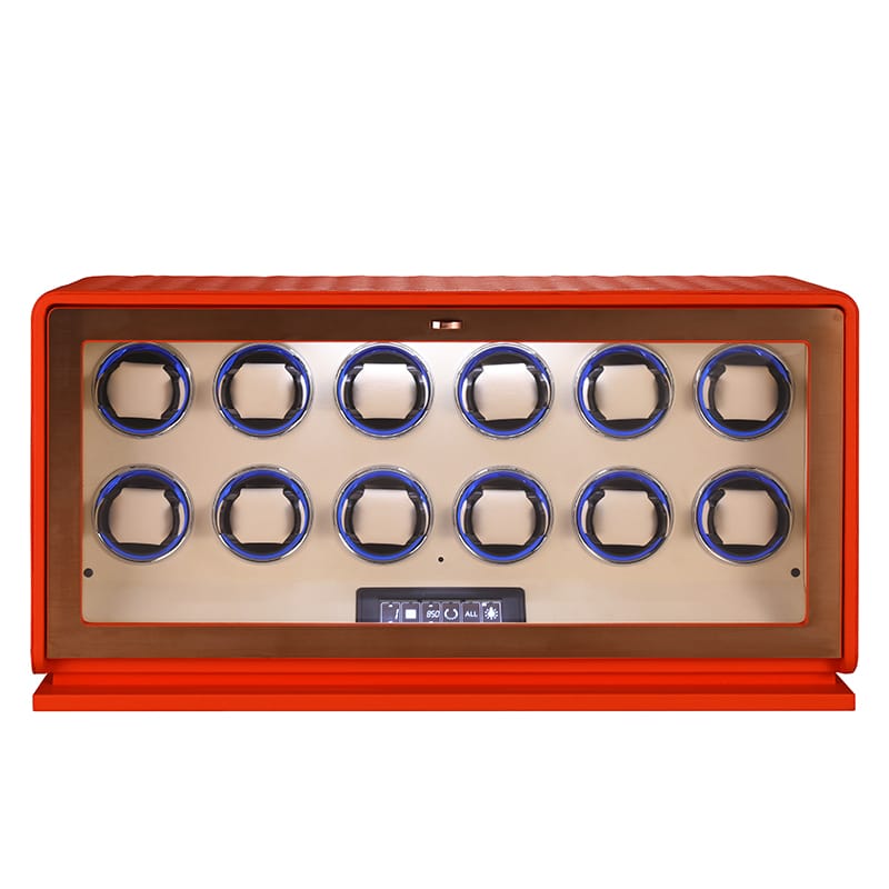 12 Slot CronoGuard Watch Winder - Burnt Orange