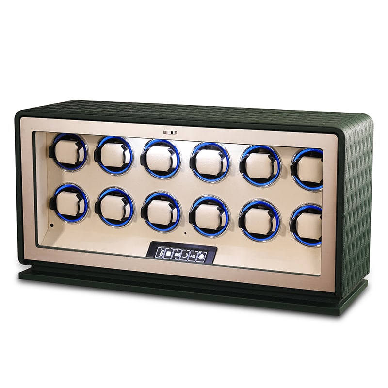 12 Slot CronoGuard Watch Winder - Olive