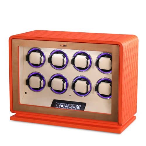 8 Slot CronoGuard Watch Winder - Burnt Orange