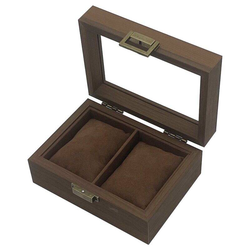 2 Slot Brushed Walnut Watch Box