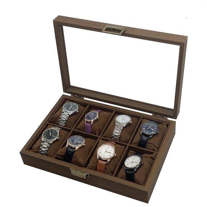 8 Slot Brushed Walnut Watch Box