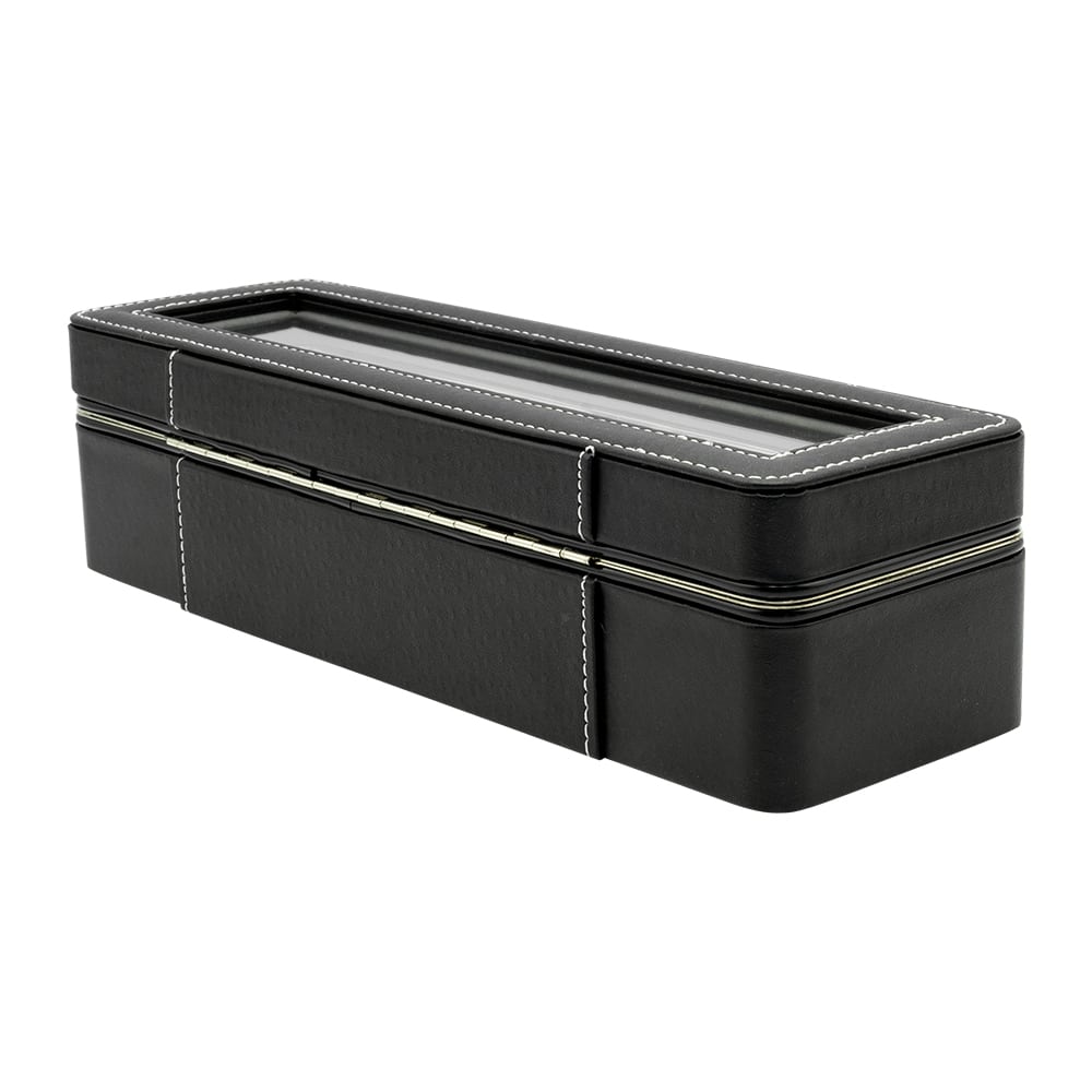 6 Slot Black Compact Watch Box
