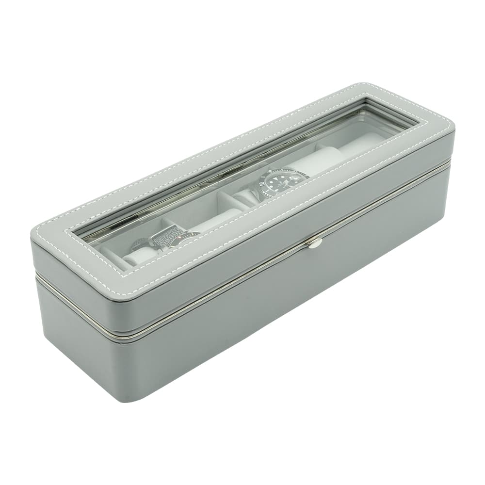 6 Slot Grey Compact Watch Box