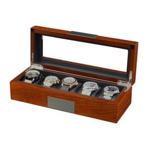 5 Slot Oxford Brown Watch Box