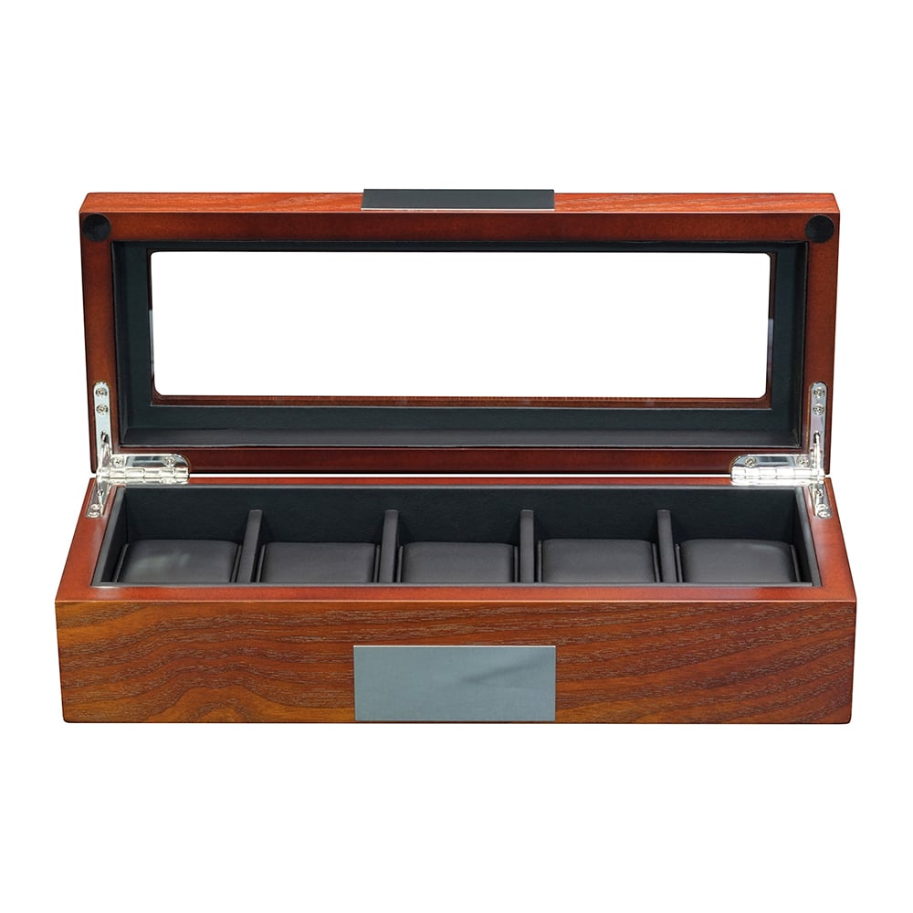 5 Slot Oxford Brown Watch Box