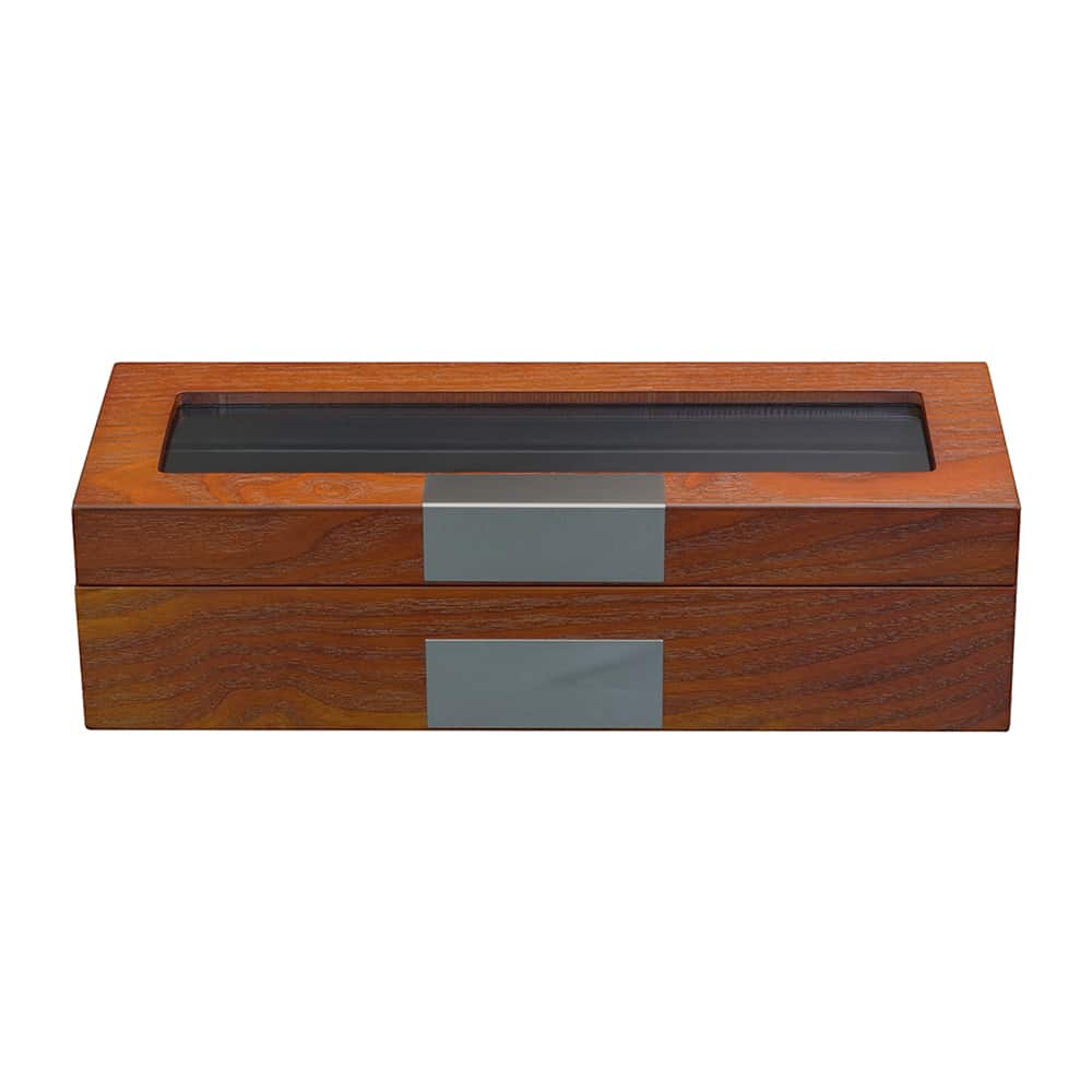 5 Slot Oxford Brown Watch Box