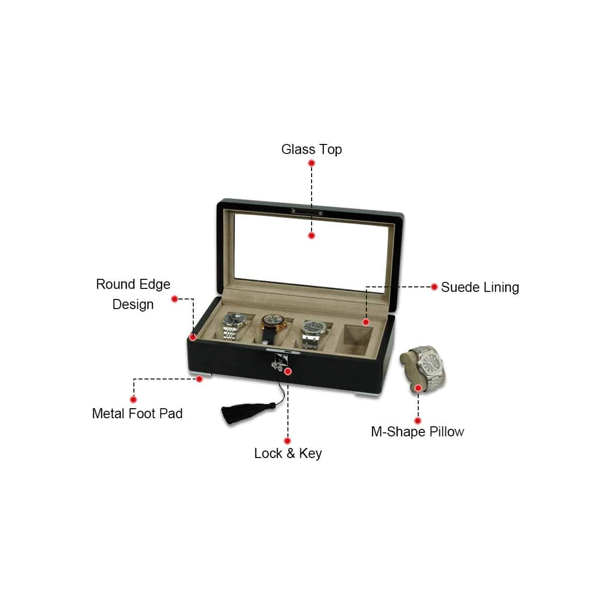 4 Slot Heirloom Collection Watch Box - Claystone