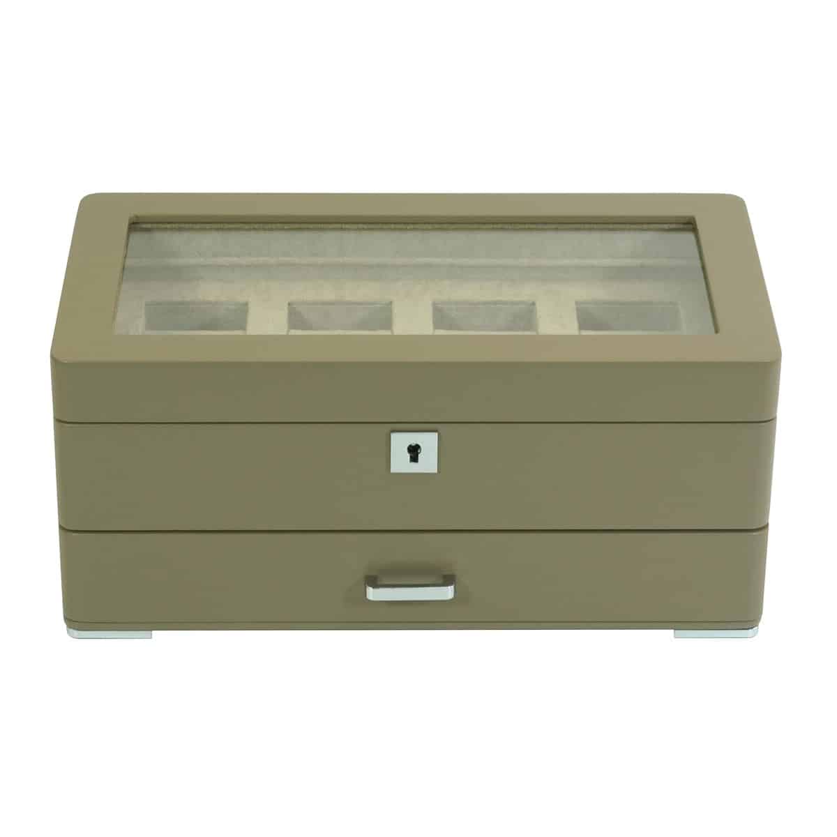 4 Slot Heirloom Collection Watch Box with Draw - Claystone