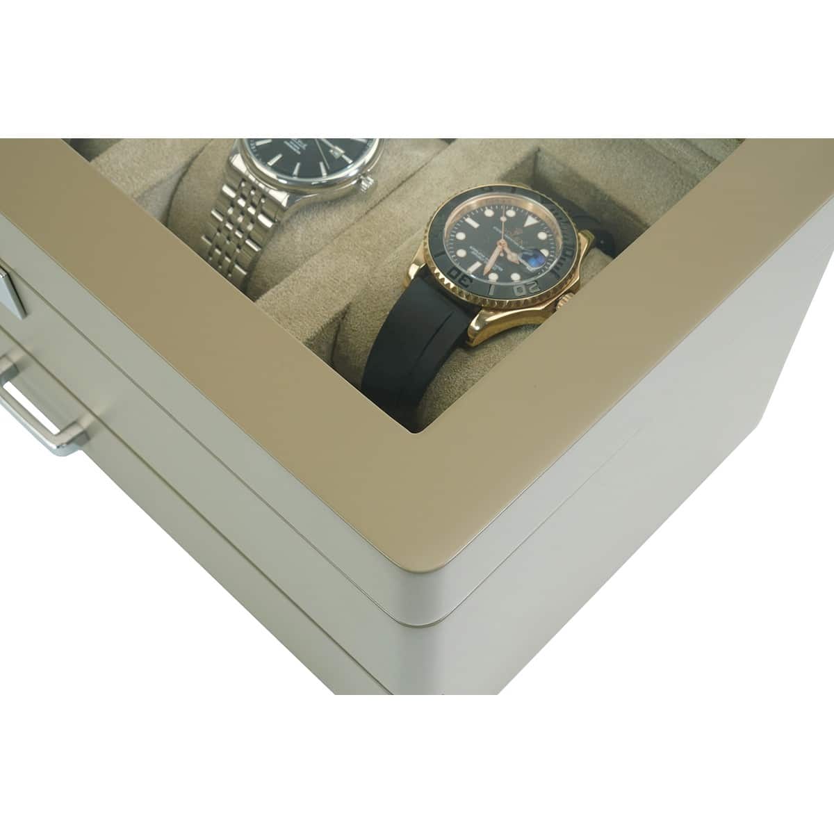 4 Slot Heirloom Collection Watch Box with Draw - Claystone