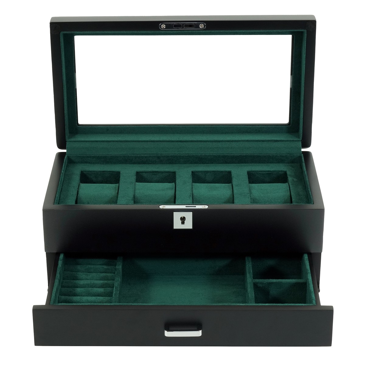 4 Slot Heirloom Collection Watch Box with Draw - Moss