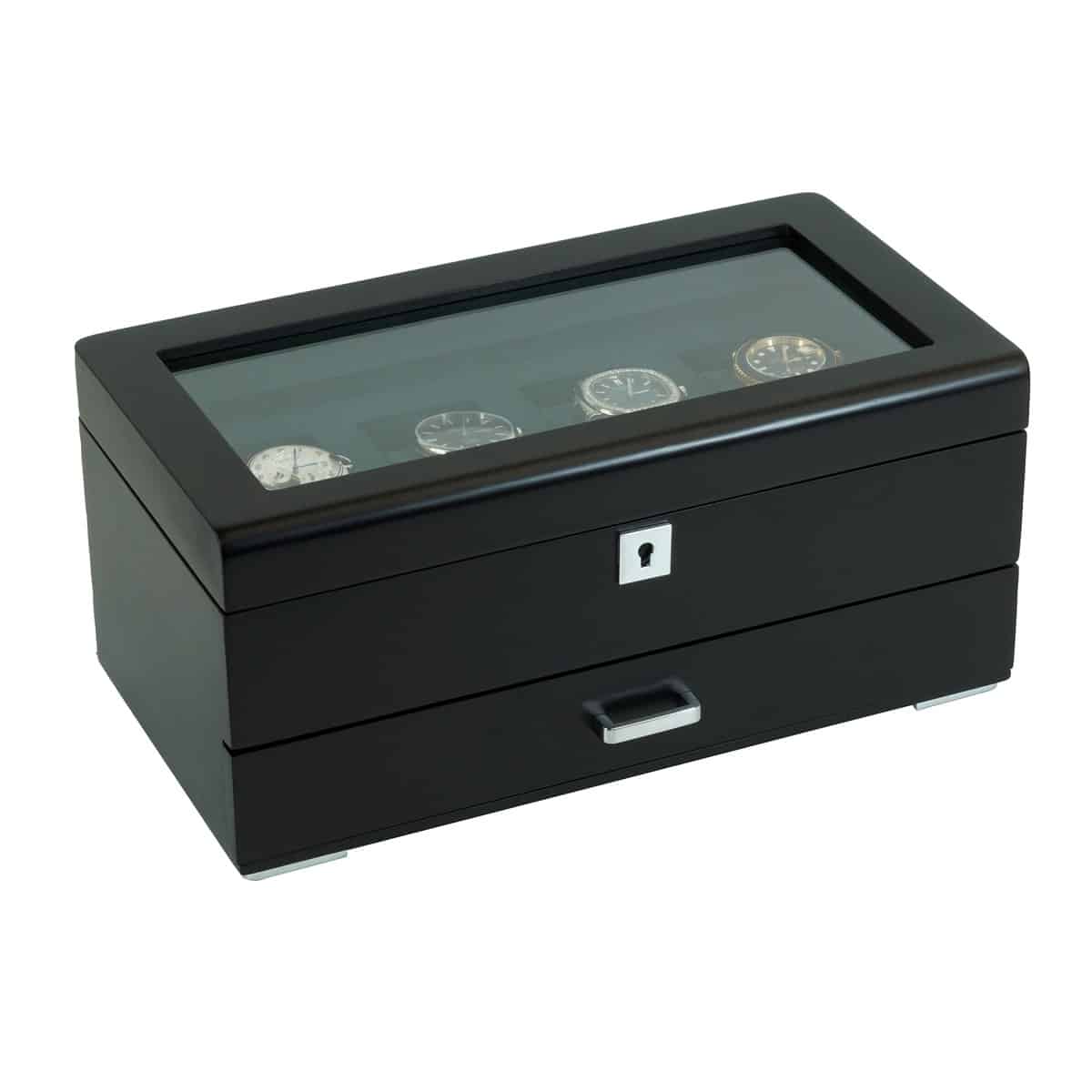 4 Slot Heirloom Collection Watch Box with Draw - Moss