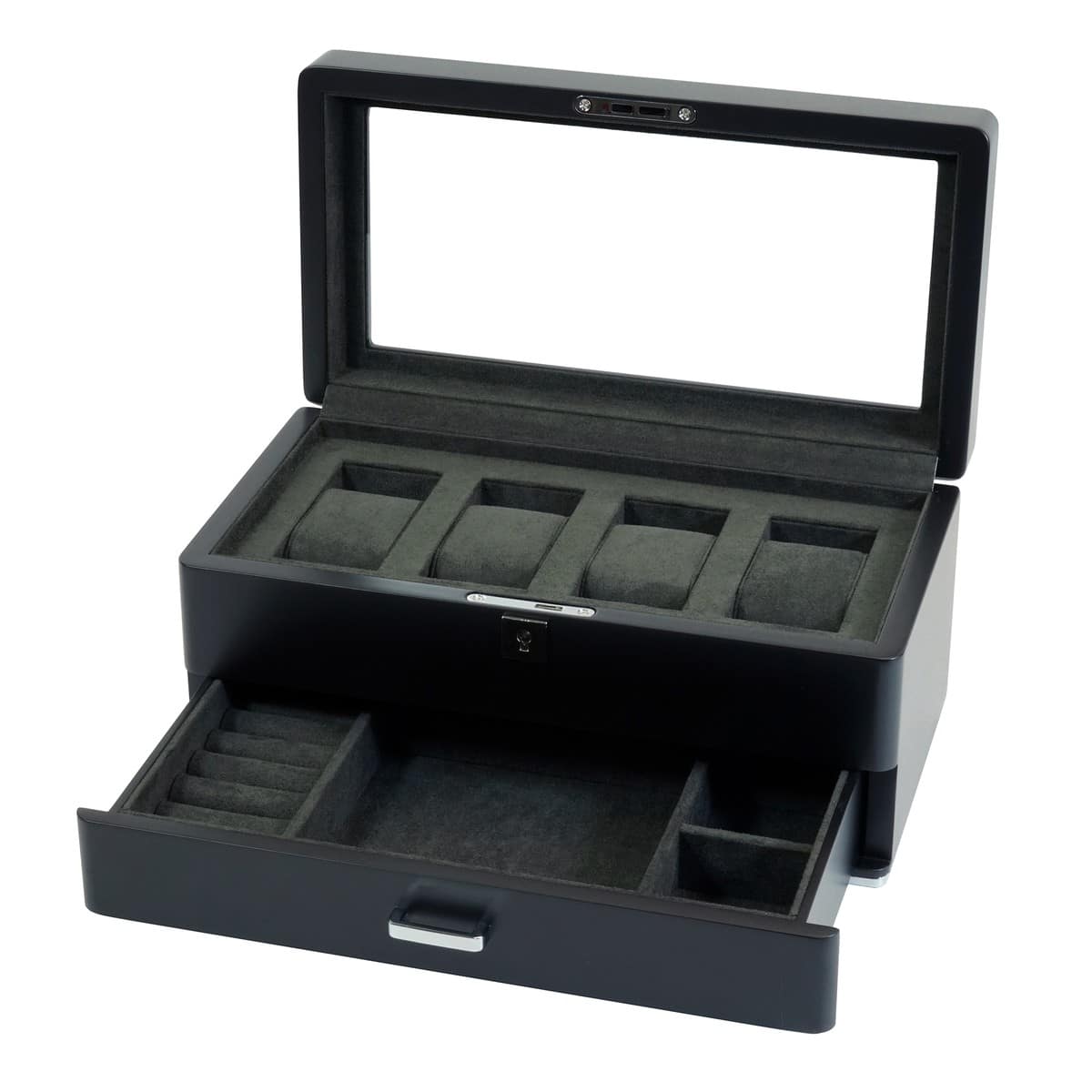 4 Slot Heirloom Collection Watch Box with Draw - Slate