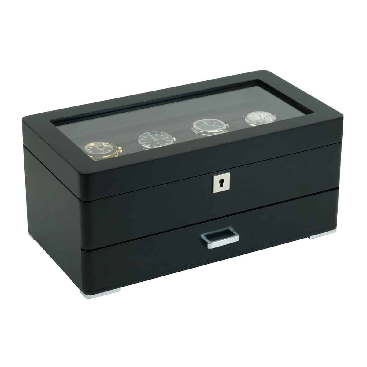 4 Slot Heirloom Collection Watch Box with Draw - Slate