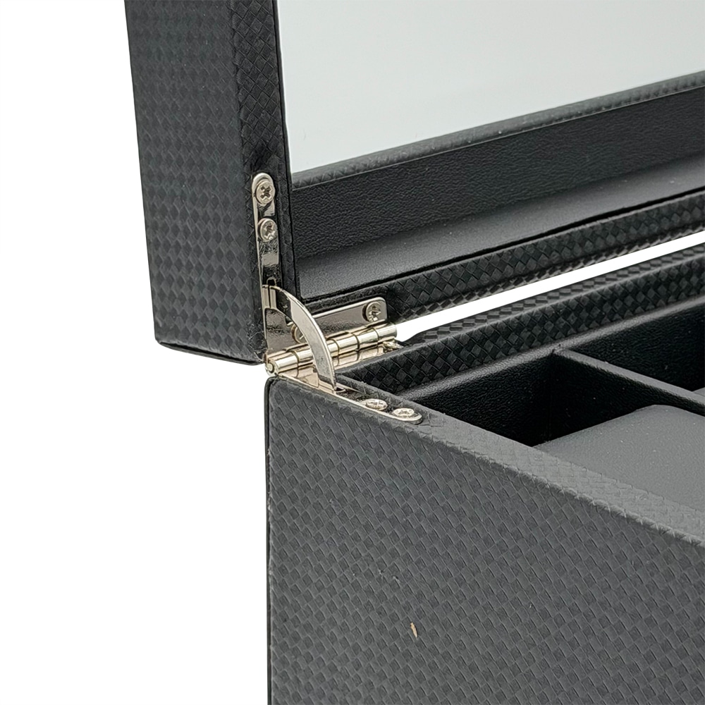 12 Slot Carbon Watch Box w/ Multi Purpose Draw