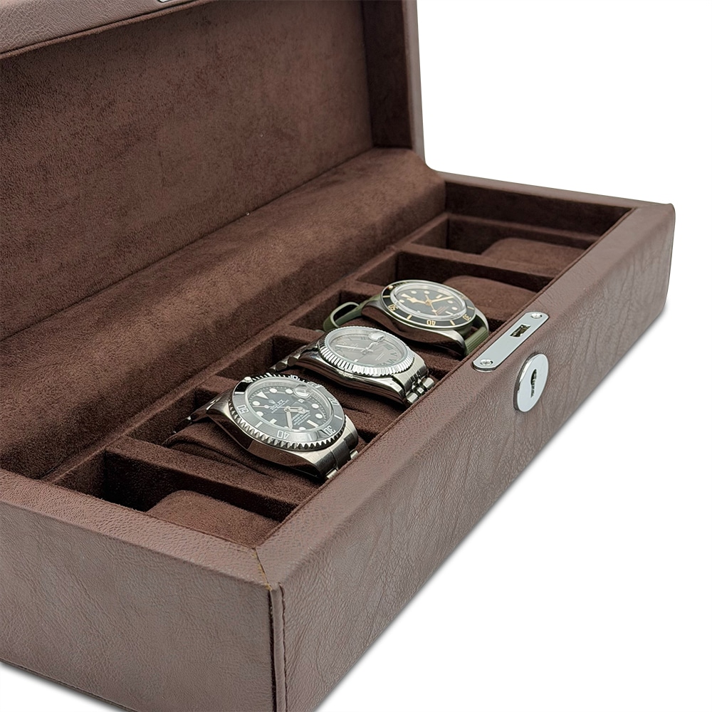 Westhill Prestige 6 Slot Watch Case - Oil-Wax Finish Chocolate