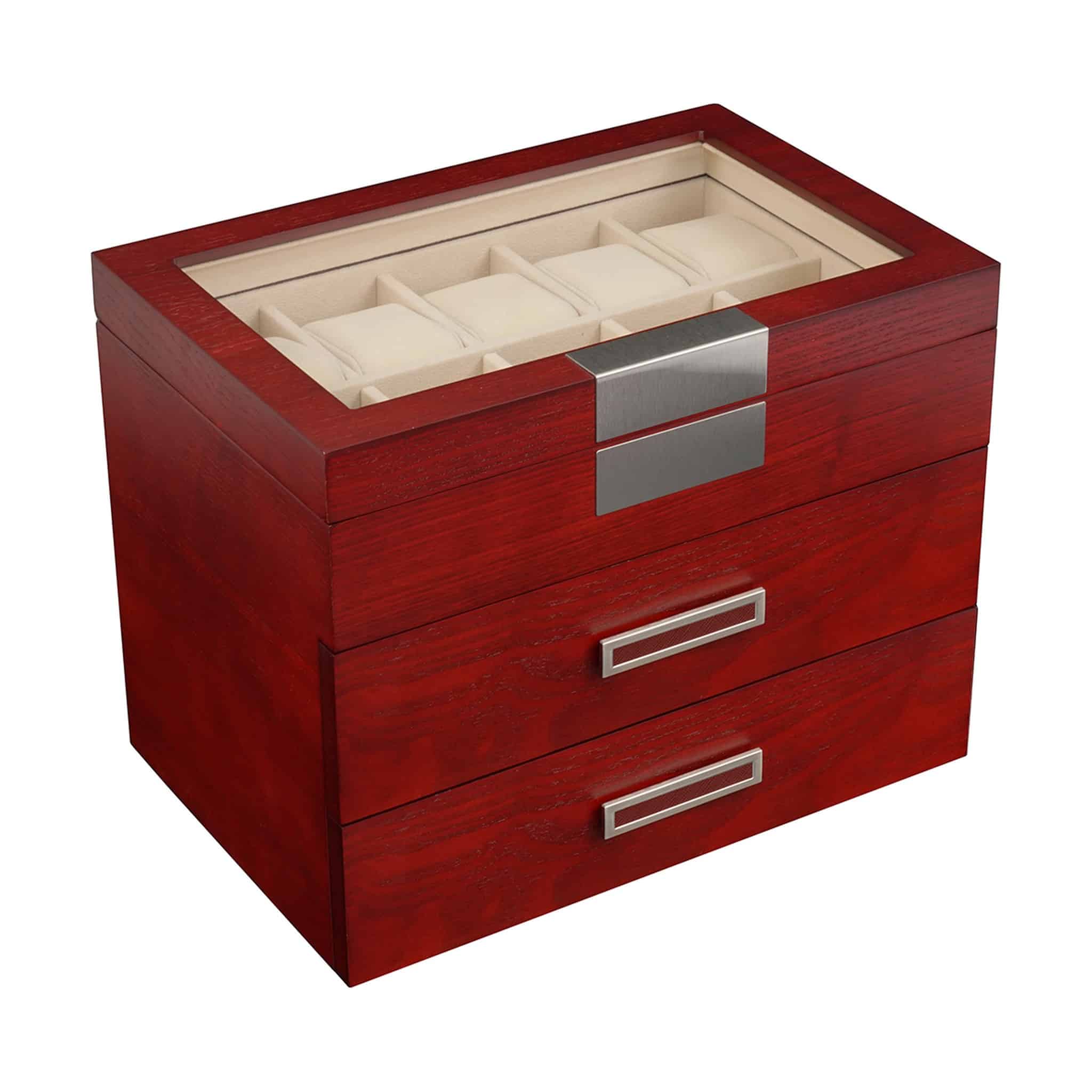 Cherry 30 Slot Large Oak Watch Box
