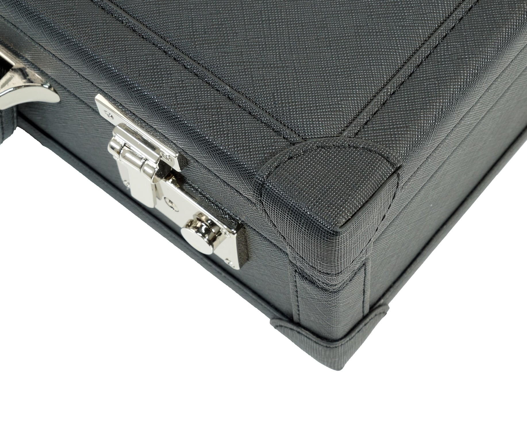 Black 12 Slot Leather Suitcase Watch Box