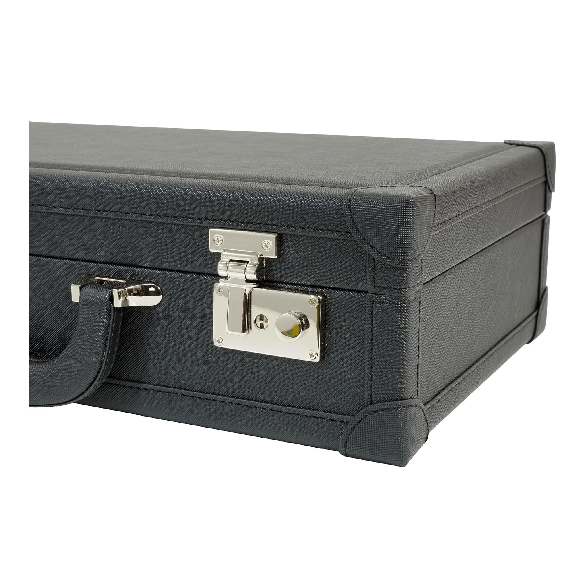 Black 12 Slot Leather Suitcase Watch Box